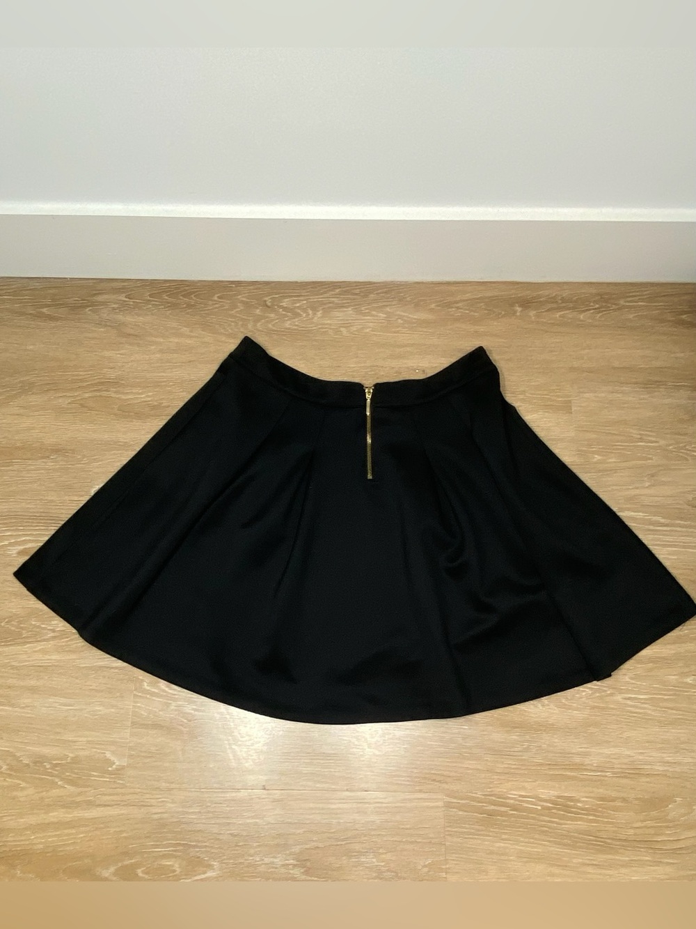 INC Black Skater Skirt with Gold Zip CB285
